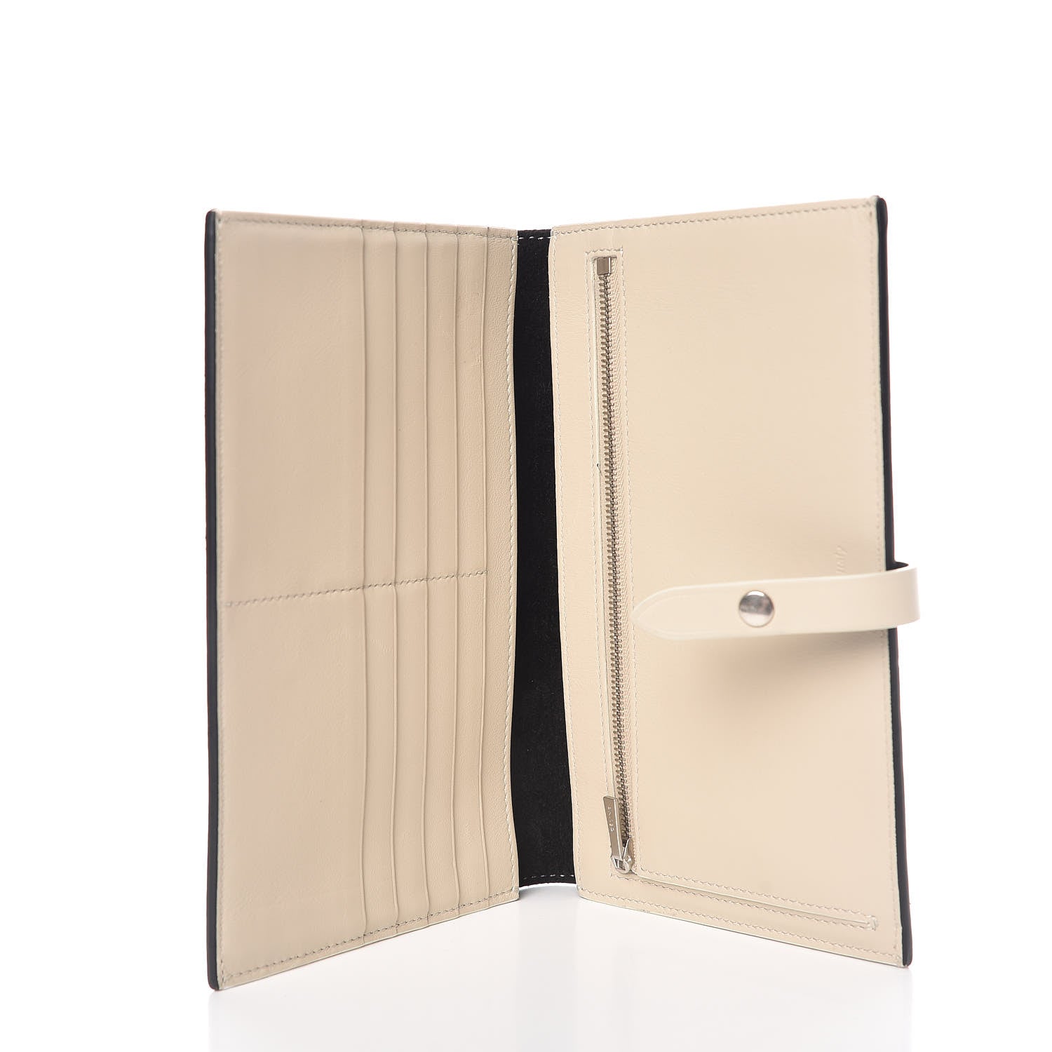 Celine Grained Calfskin Large Multifunction Strap Wallet Black Chalk 5 of 8