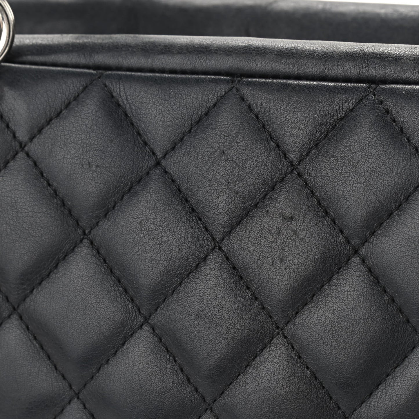 Calfskin Quilted Large Cambon Bowler Black