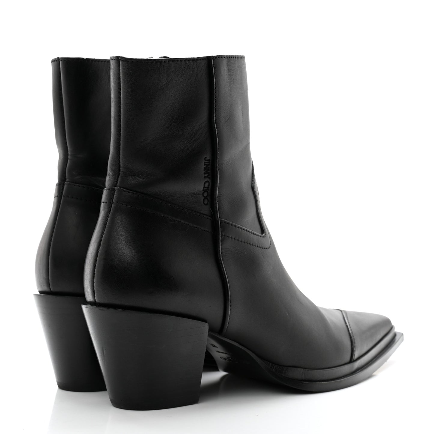 Shiny Calfskin Cece 60 Ankle Boots 37 Black