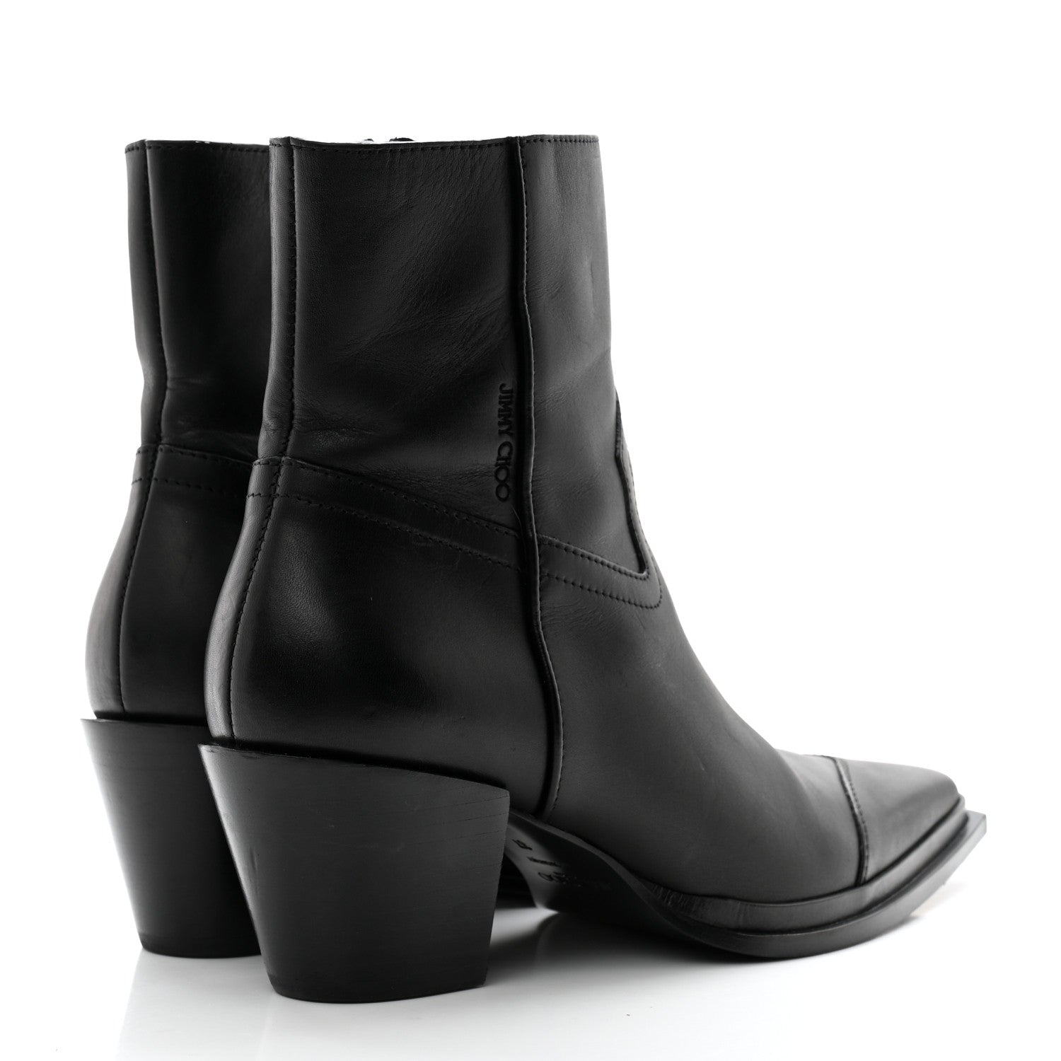 Jimmy Choo Shiny Calfskin Cece 60 Ankle Boots 37 Black 4 of 11