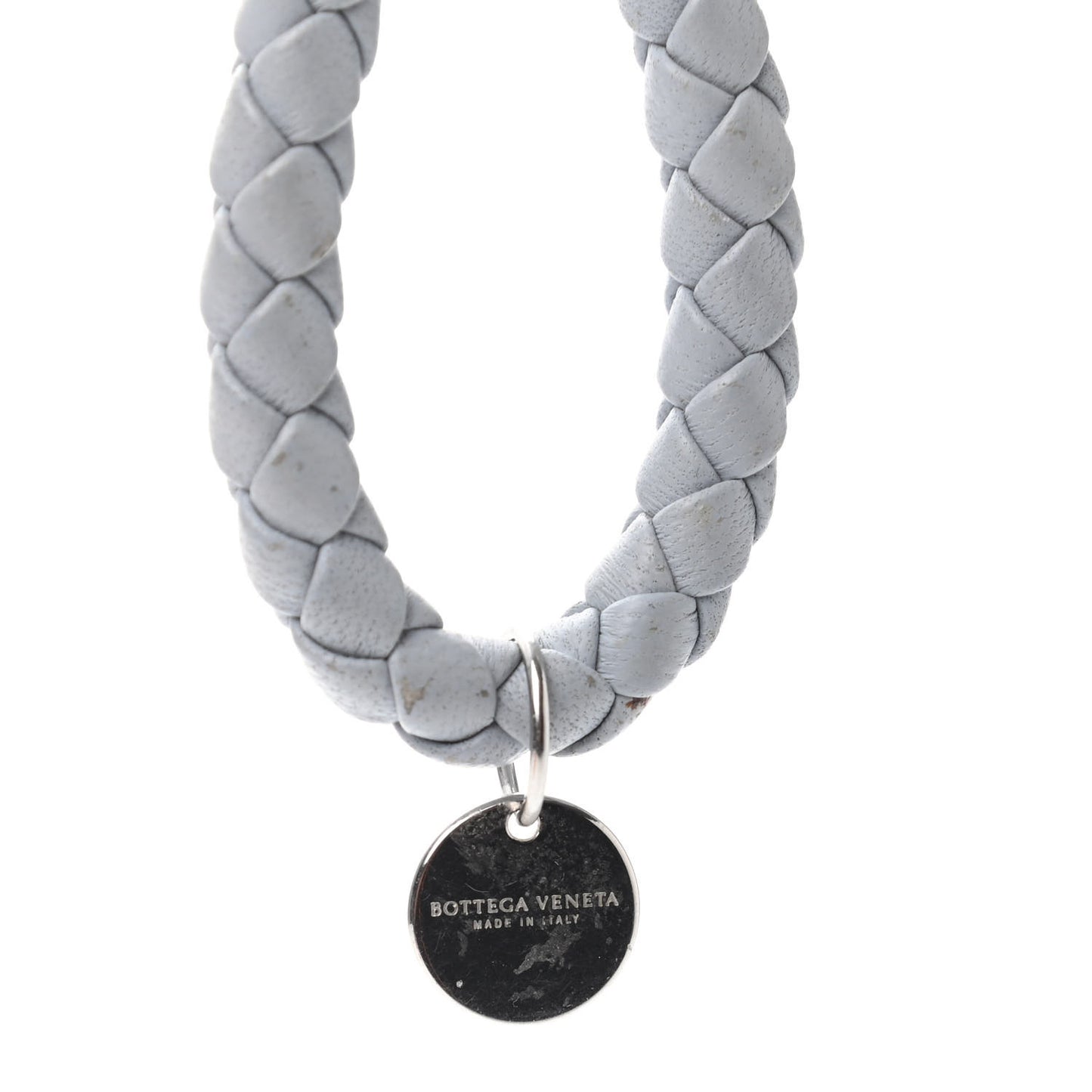 Nappa Intrecciato Key Ring Grey