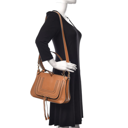 Chloe Shiny Calfskin Marcie Saddle Shoulder Bag Autumnal Brown 2 of 10