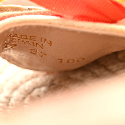 Gucci Canvas Ankle Wrap Interlocking G Platform 35/120mm Espadrille Wedges 37 Orange Yellow 10 of 11