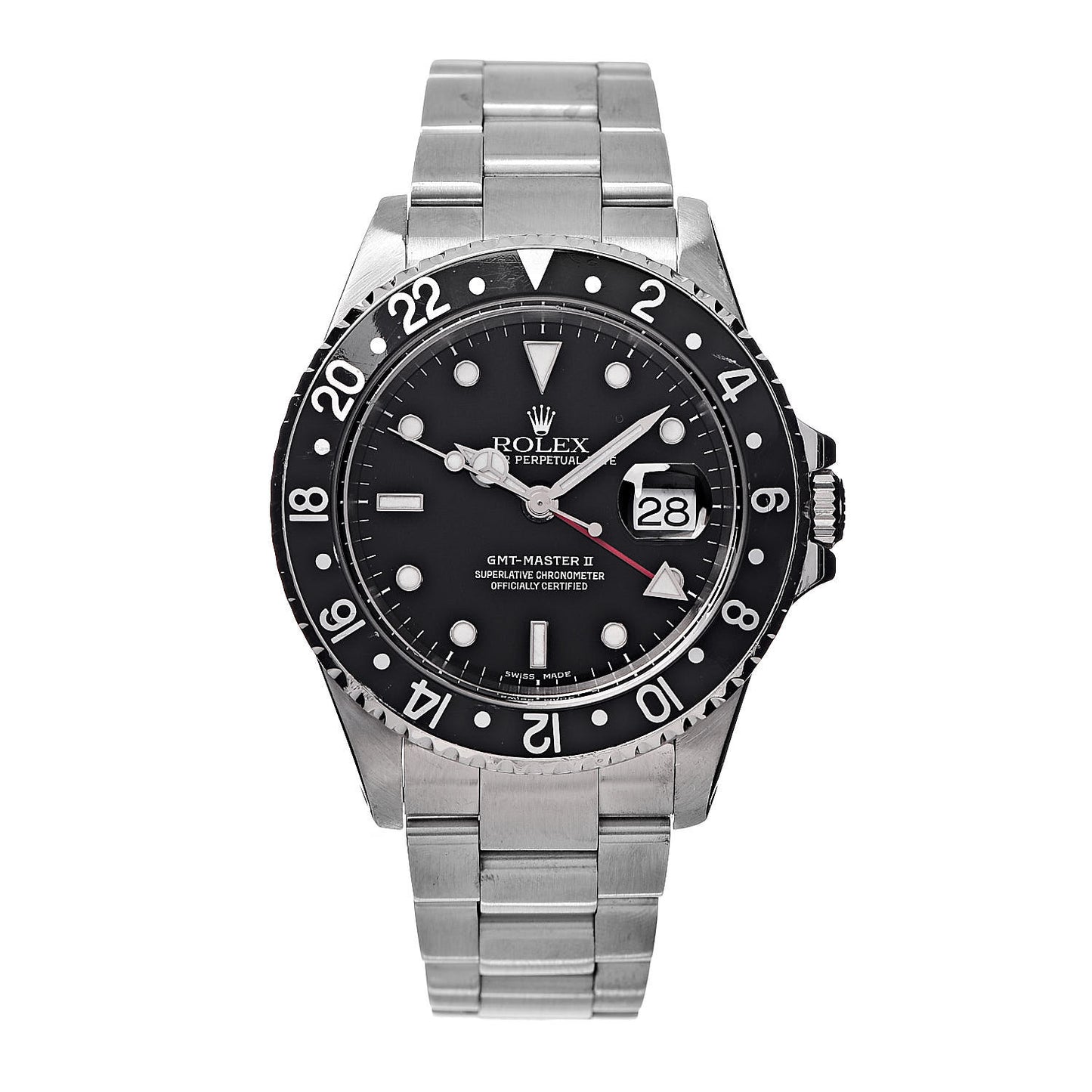 Stainless Steel 40mm Oyster Perpetual Date GMT Master II Watch Black 16710