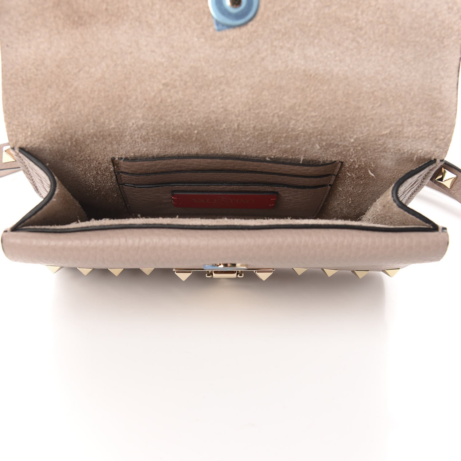 Valentino Garavani Grainy Calfskin Rockstud Double Flap Belt Bag Poudre 5 of 9