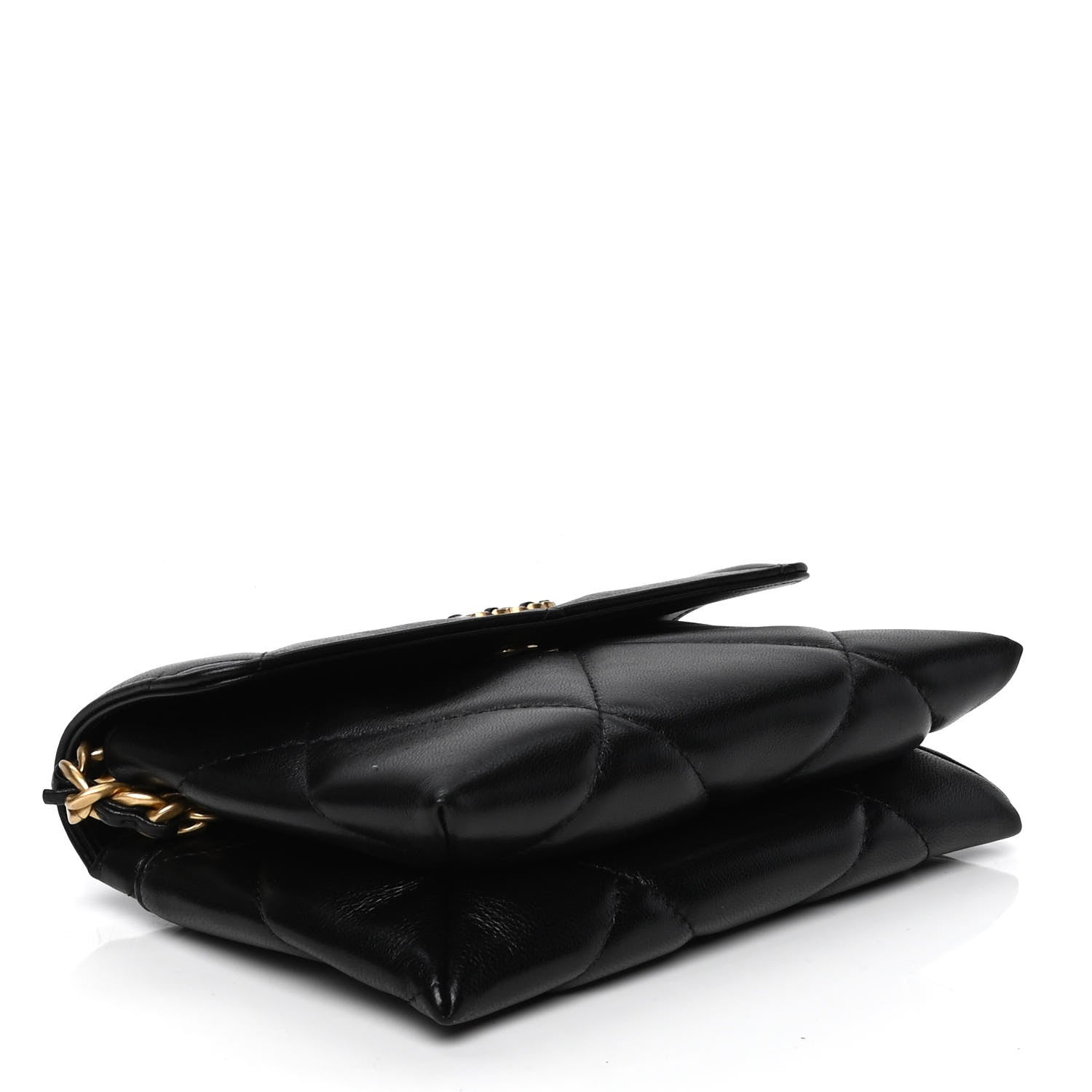 Chanel Lambskin Quilted Chanel 19 Flap Clutch Black 3 of 4