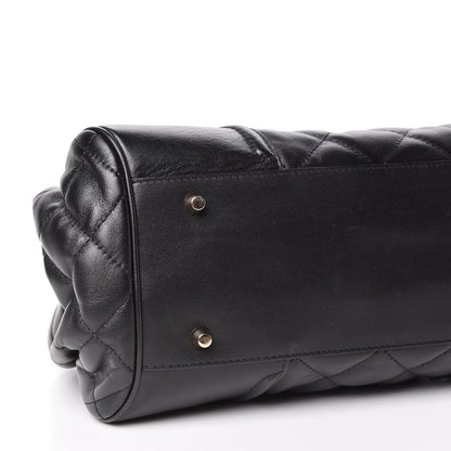 Burberry Calfskin Quilted Manor Tote Black 6 of 9