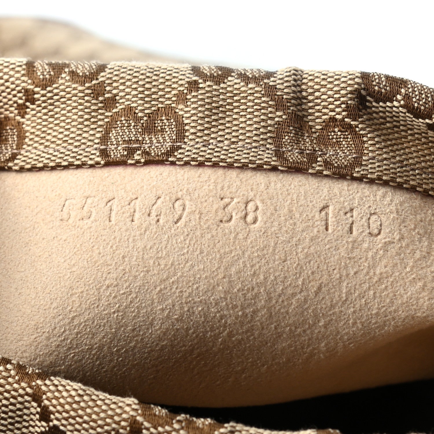 Gucci Monogram Lisa Mid Heel Boots 38 Beige Ebony 7 of 7