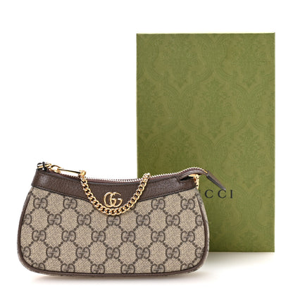 Gucci GG Supreme Monogram Textured Dollar Calfskin Mini Ophidia Chain Bag Beige Ebony 11 of 11