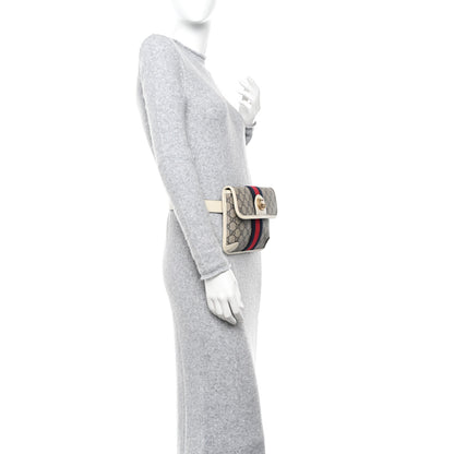 Gucci GG Supreme Monogram Web Small Ophidia Belt Bag 90 36 Beige Ebony White 2 of 11