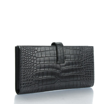 Hermes Matte Alligator Bearn Wallet Graphite 3 of 8