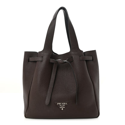 Prada Vitello Daino Soft Dynamique Tote Caffe Black 1 of 12