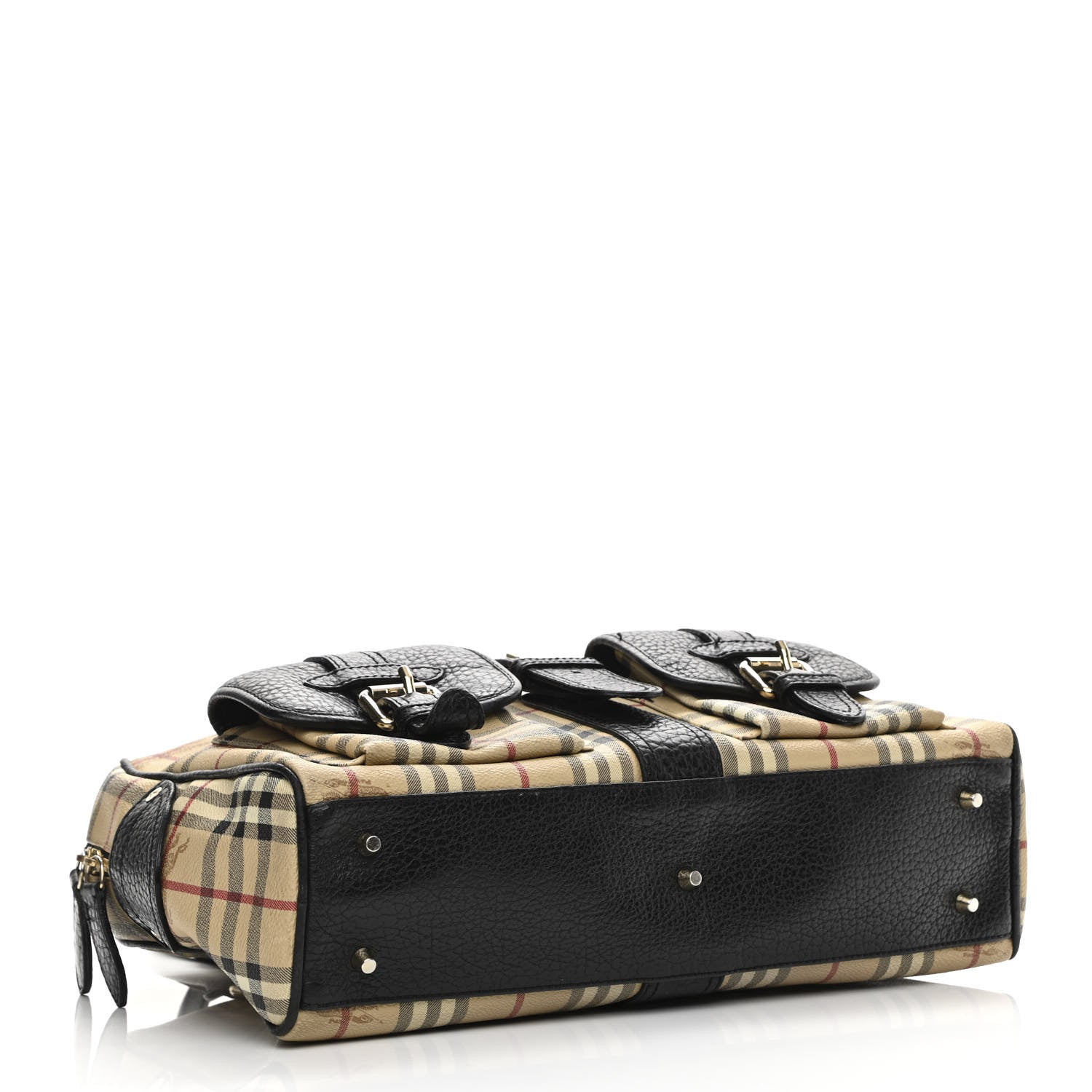 Burberry Haymarket Check Buckle Satchel Black 3 of 14