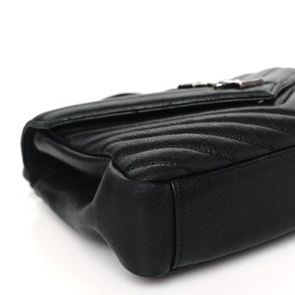 Saint Laurent Sheepskin Matelasse Chevron Monogram Medium College Bag Black 7 of 12