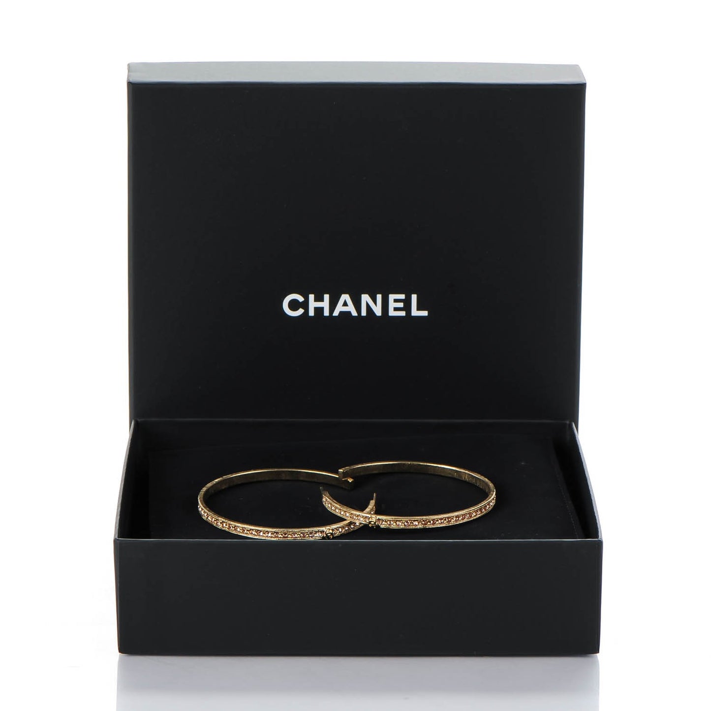 Crystal CC Hoop Earrings Gold Pale Pink