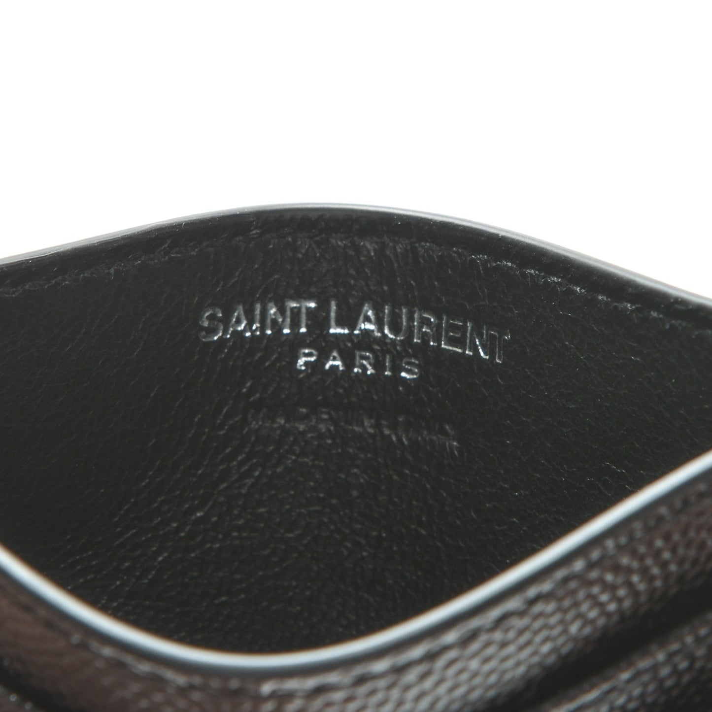 Grain De Poudre Matelasse Chevron Monogram Credit Card Case Black