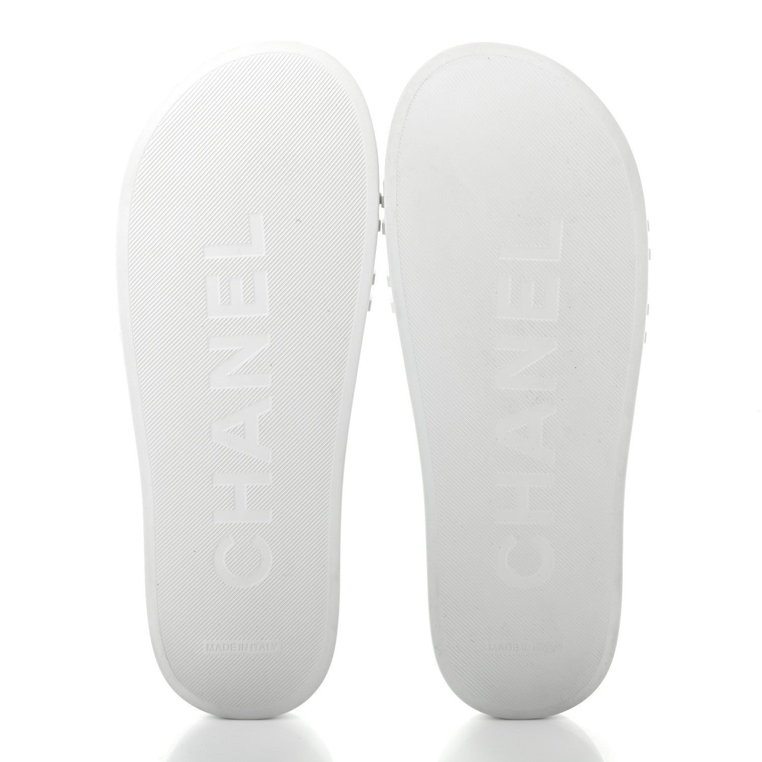 Chanel Rubber CC Flat Slide Sandals White 5 of 8