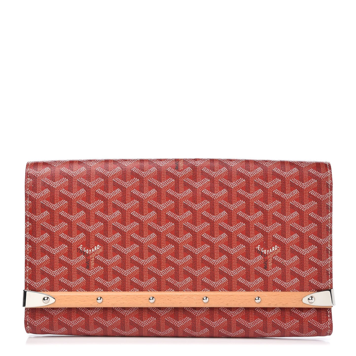 Goyardine Monte Carlo Bois Clutch Red