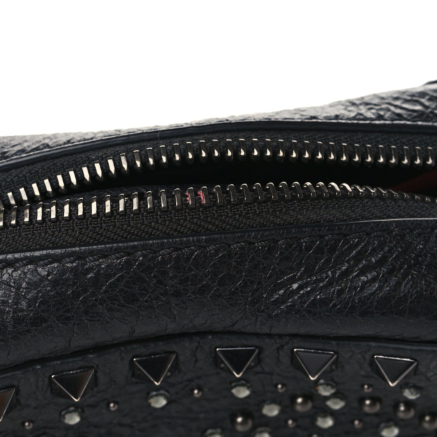 Valentino Garavani Craquele Nappa Rockstud Crystal Punk Heart Camera Crossbody Bag Black 6 of 6