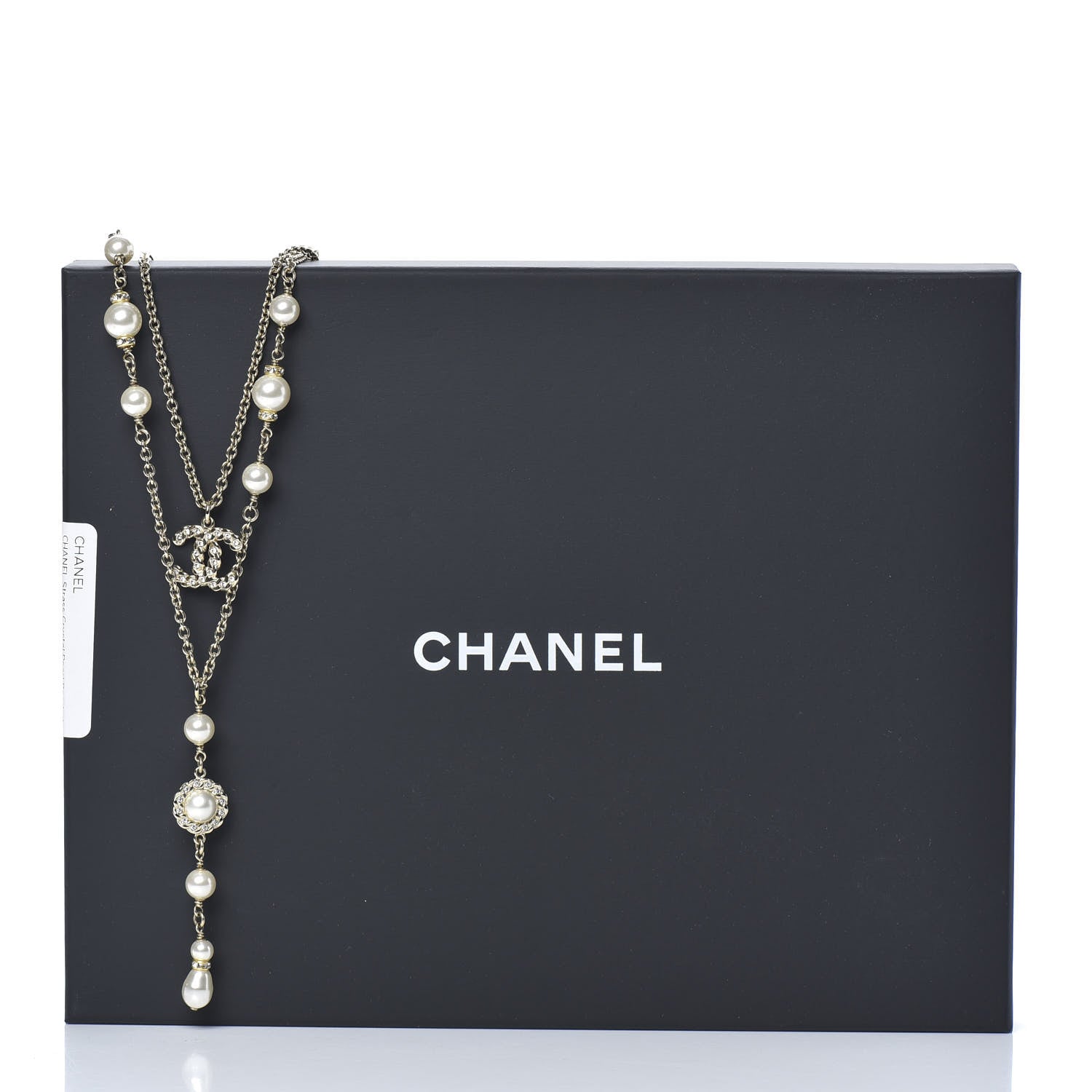 Chanel Crystal Pearl Pearls Coronation CC Layered Necklace Gold 6 of 6