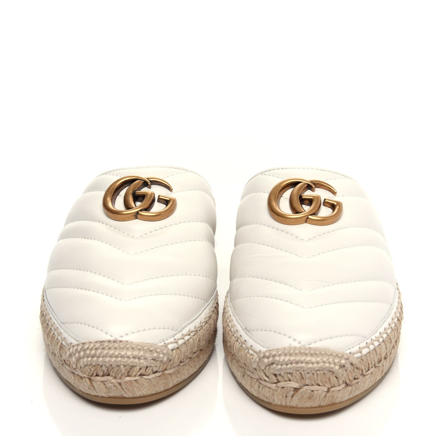 Gucci Nappa Matelasse GG Marmont Espadrille Slippers 38 Great White 4 of 10