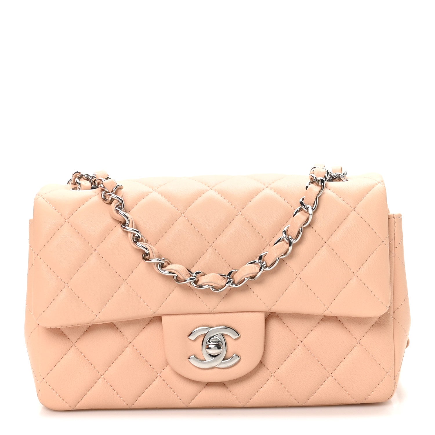 Chanel Lambskin Quilted Mini Rectangular Flap Light Pink 1 of 11