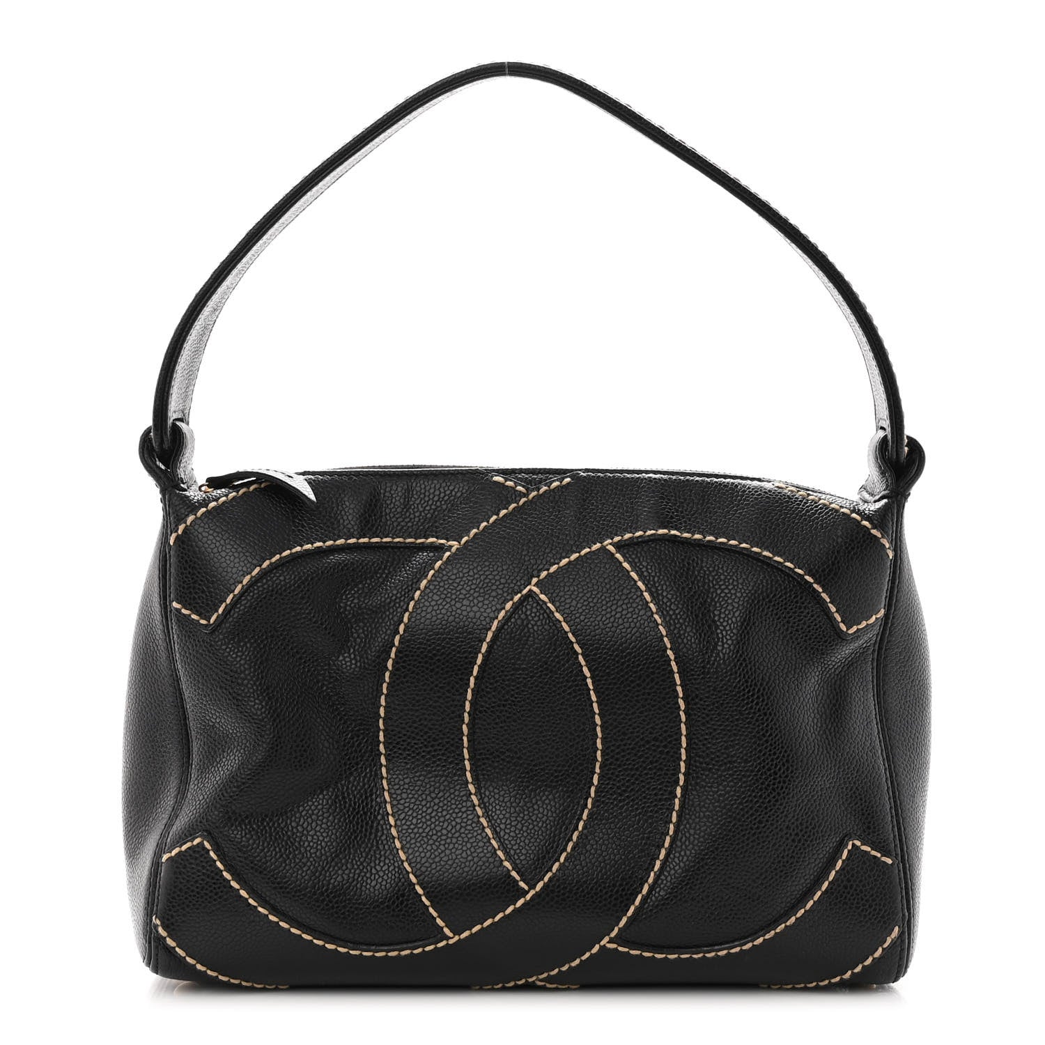 Chanel Caviar CC Stitched Medium Hobo Black 1 of 9