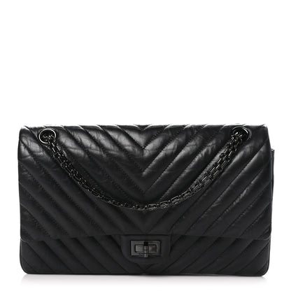 Chanel Aged Calfskin Chevron Quilted 2.55 Reissue 226 So Black 1 of 10
