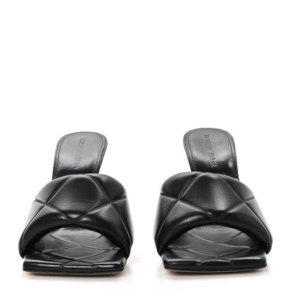 Bottega Veneta Nappa Quilted Rubber Lido Mule Sandals 38 Black 2 of 8