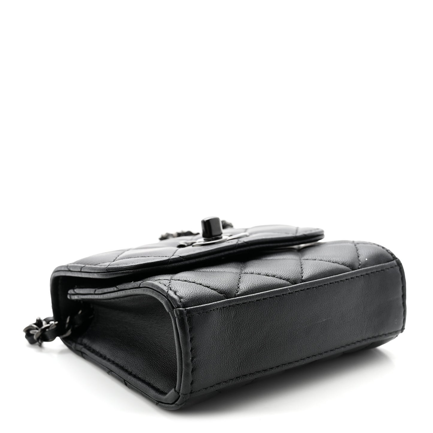 Lambskin Quilted Mini Trendy CC Chain Wallet So Black