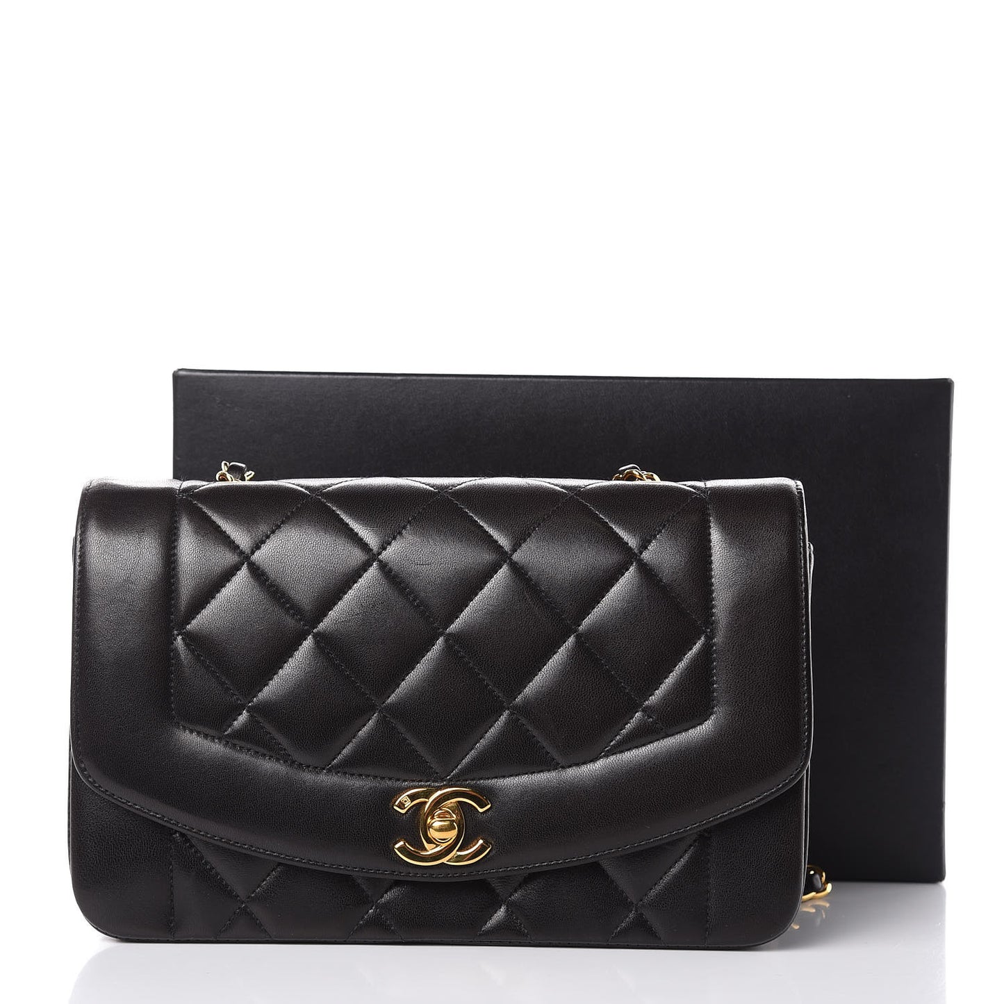 Lambskin Quilted Small Single Flap Black