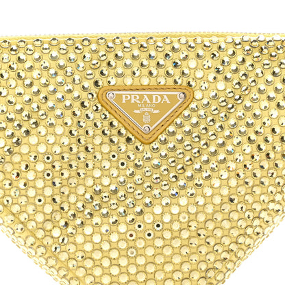 Prada Satin Crystal Triangle Pouch Ananas 7 of 12