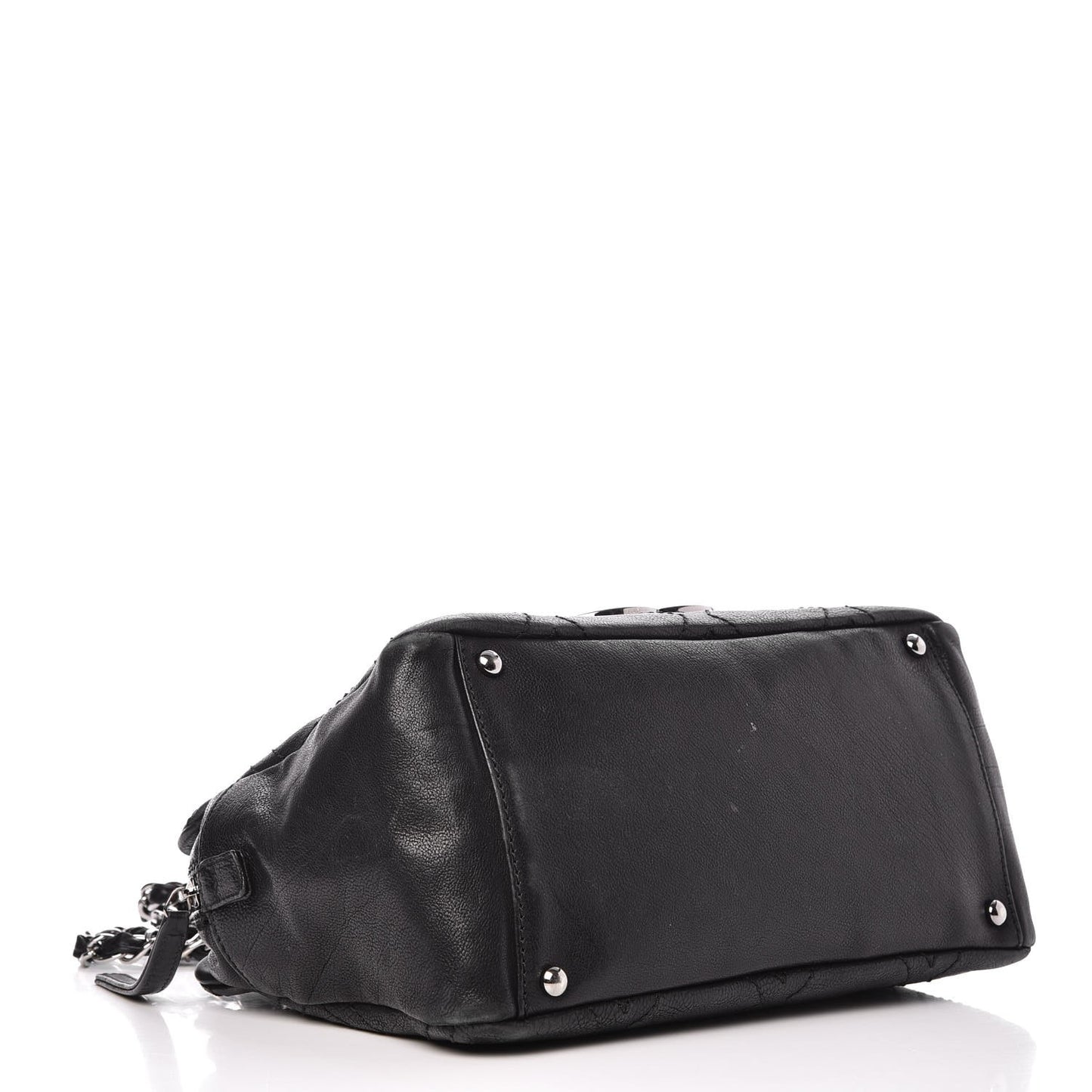Calfskin Small Diamond Stitch Tote Black