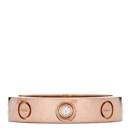 Cartier 18K Pink Gold Diamond 4mm LOVE Wedding Band Ring 49 4.75 1 of 5
