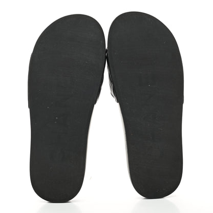 Chanel Lambskin Quilted CC Mules Sandals 38 Black 5 of 8
