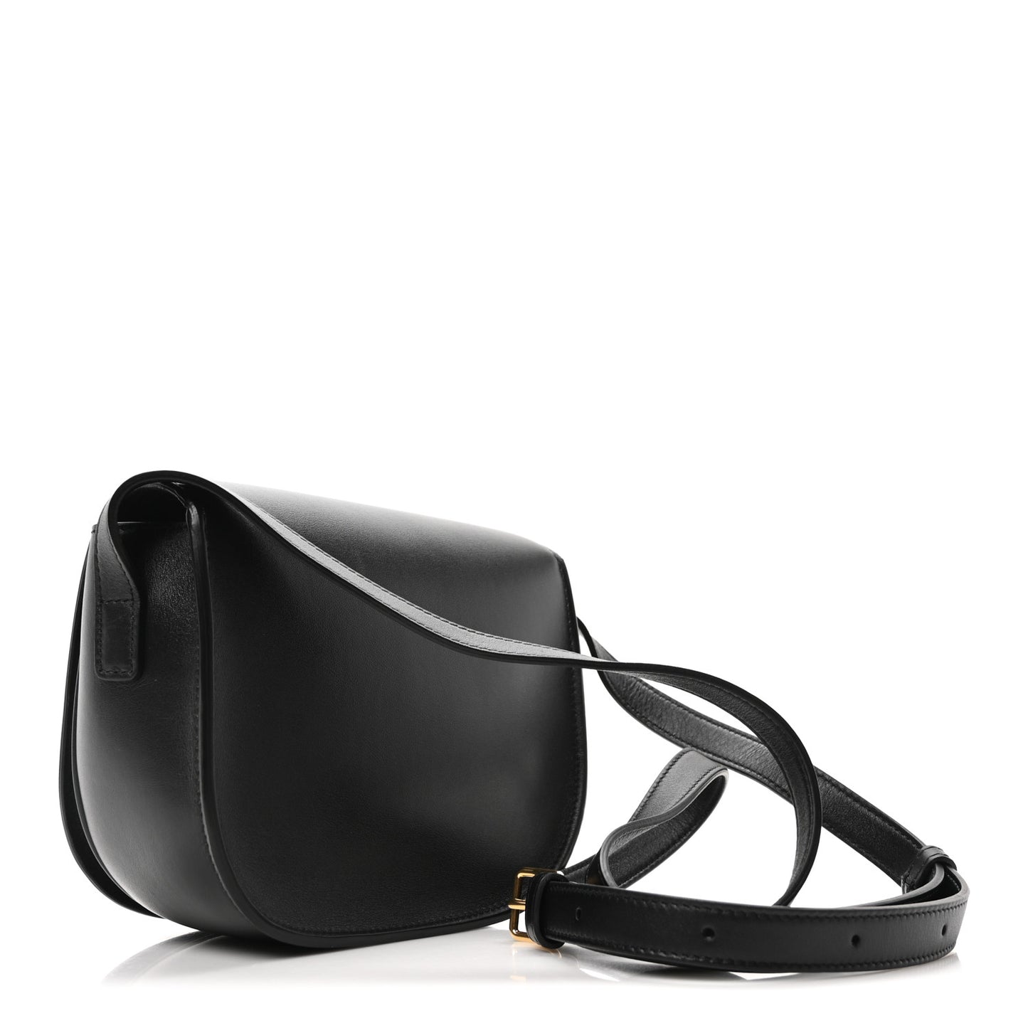 Smooth Calfskin Cuir Triomphe Folco Crossbody Bag Black