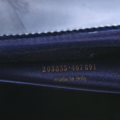 Saint Laurent Patent Monogram Large Belle De Jour Clutch Navy Blue 8 of 8