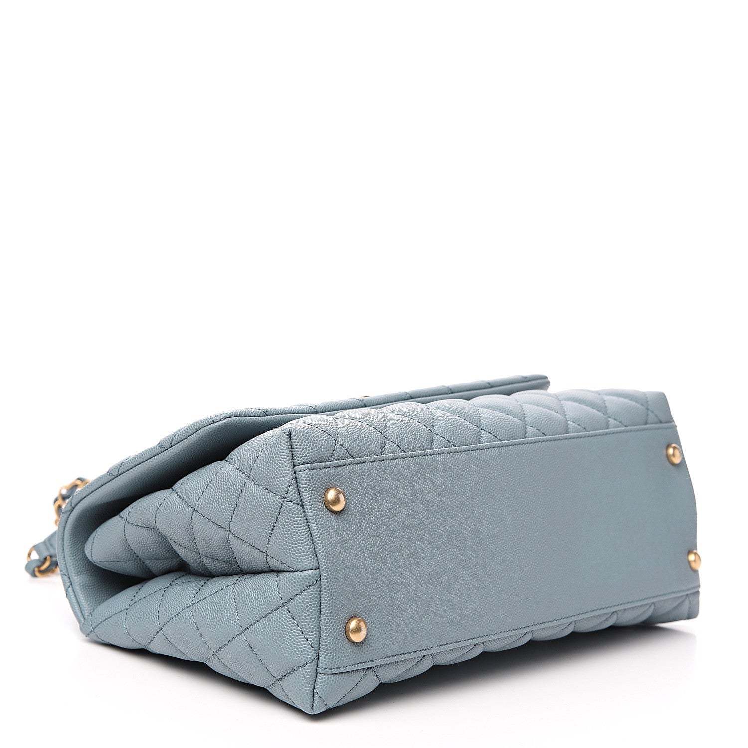 Chanel Caviar Quilted Small Coco Handle Flap Blue 3 of 11