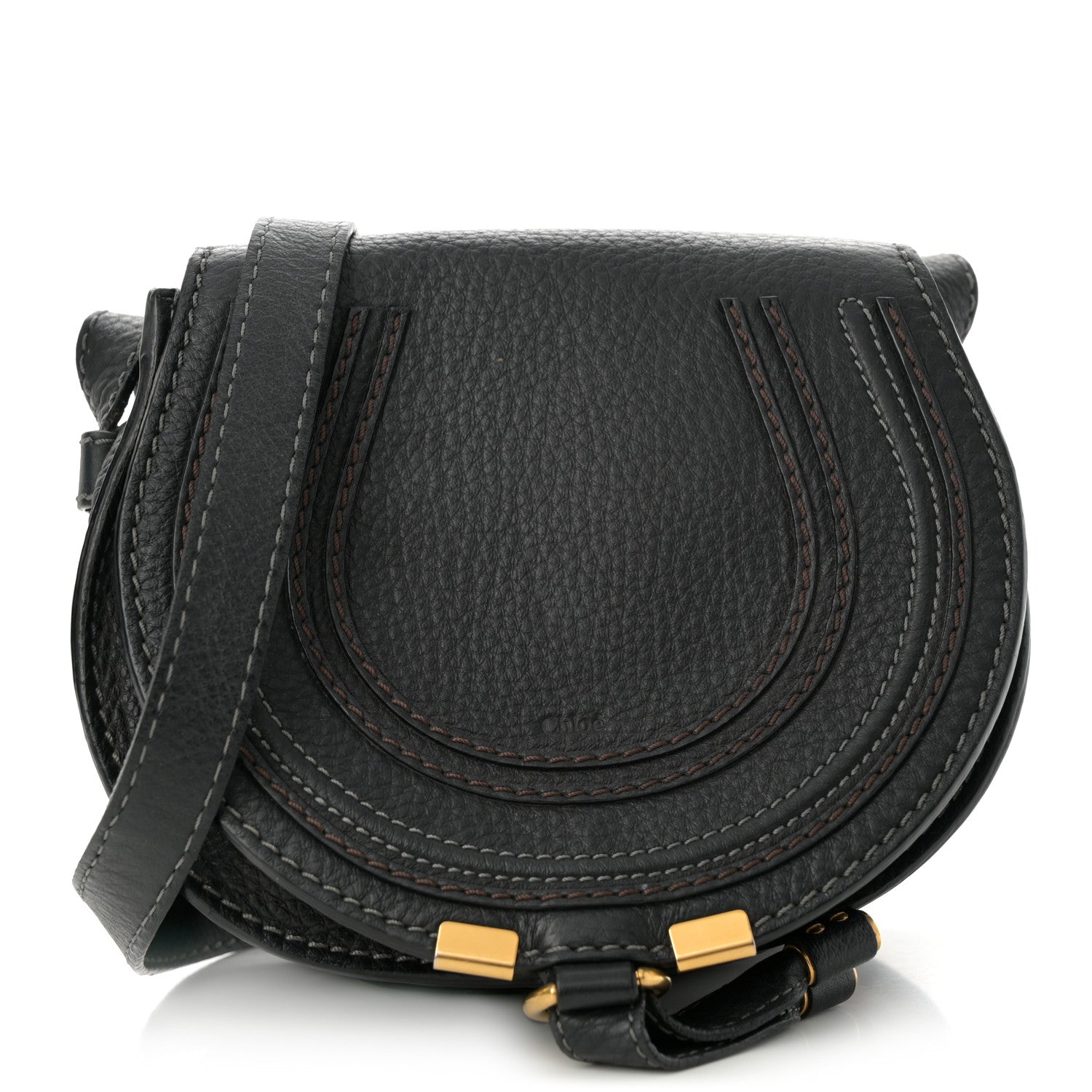 Chloe Calfskin Mini Marcie Round Crossbody Bag Black 1 of 13
