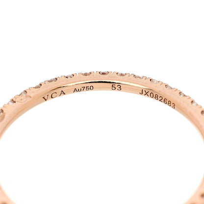 Van Cleef & Arpels 18K Rose Gold Diamond 1.25mm Felicite Wedding Band Ring 53 6.5 4 of 5