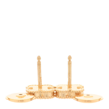 Van Cleef & Arpels 18K Yellow Gold Black Onyx Sweet Alhambra Earrings 3 of 6
