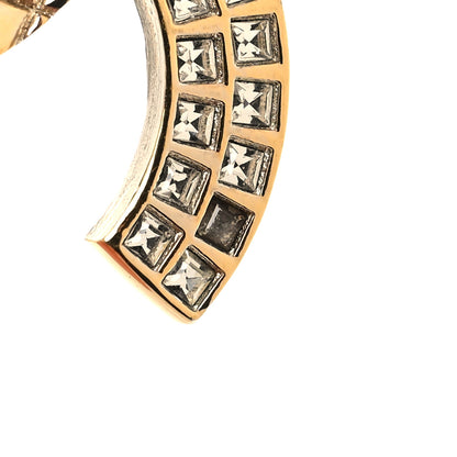 Chanel Baguette Crystal Quilted CC Brooch Gold 4 of 5