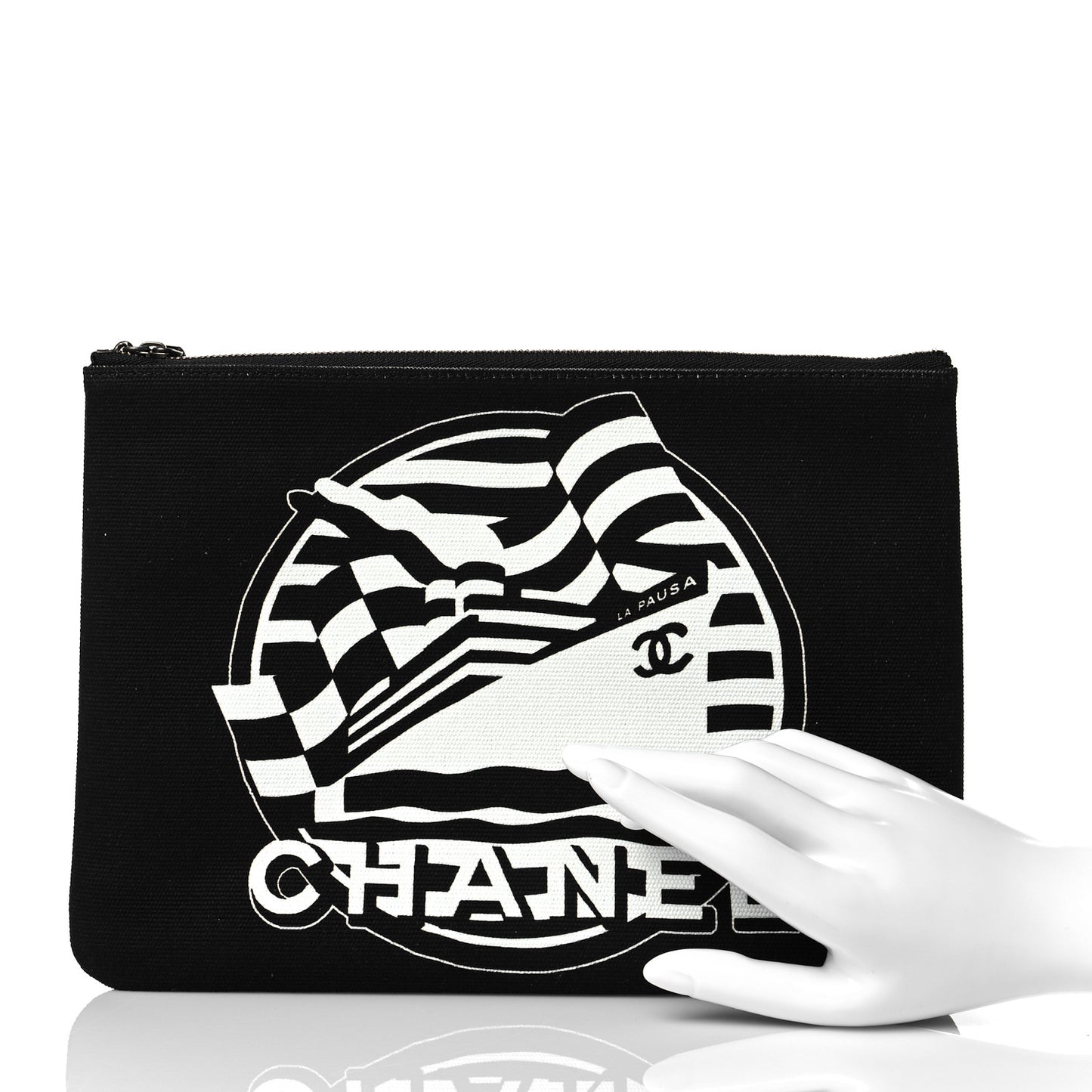 Canvas La Pausa Large Cosmetic Case Black