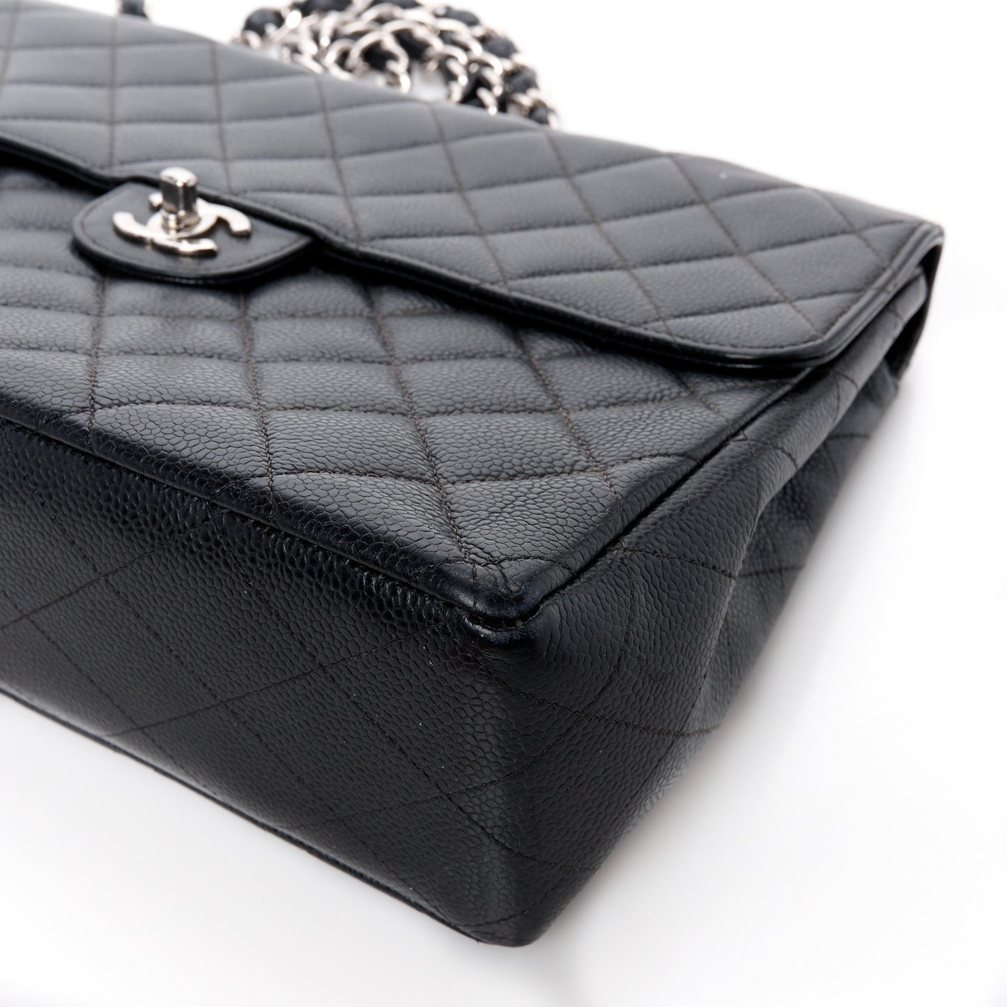 Caviar Jumbo Single Flap Black