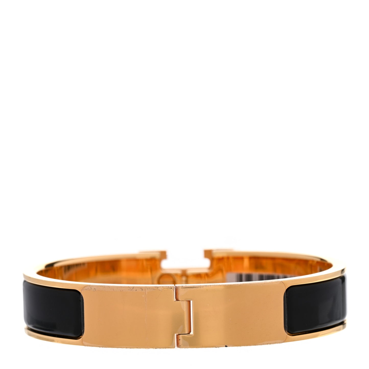 Enamel Narrow Clic Clac H Bracelet PM Black