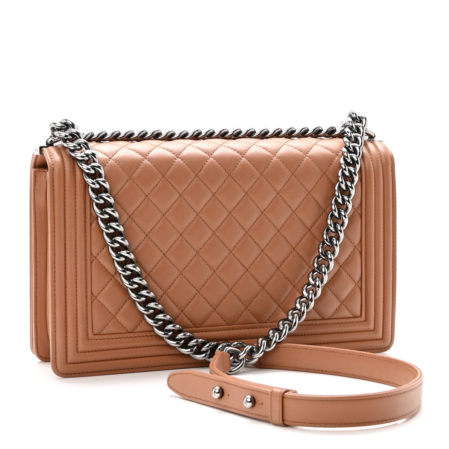 Chanel Calfskin Quilted New Medium Boy Flap Dark Beige 3 of 10