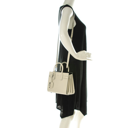 Saint Laurent Grained Calfskin Nano Sac De Jour Porcellana Nero 2 of 7