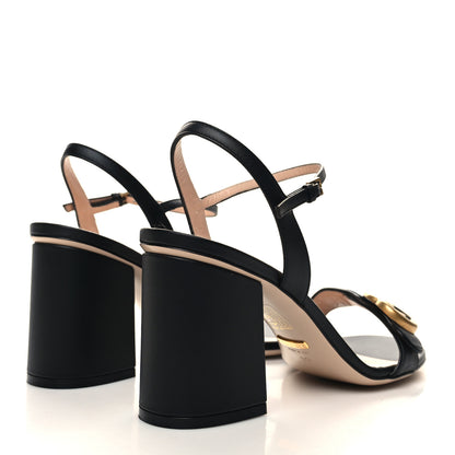 Gucci Lifford Calfskin GG Marmont Ankle Wrap 75mm Sandals 39 Black 4 of 8