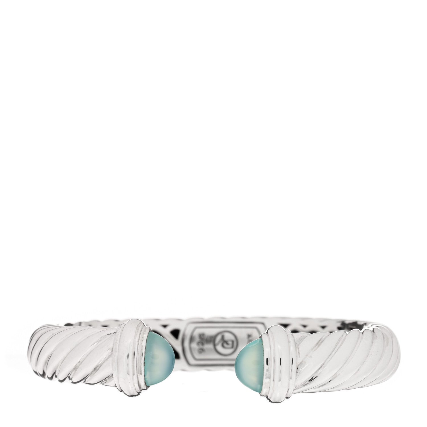 David Yurman Sterling Silver Chalcedony 10mm Waverly Bracelet 1 of 3