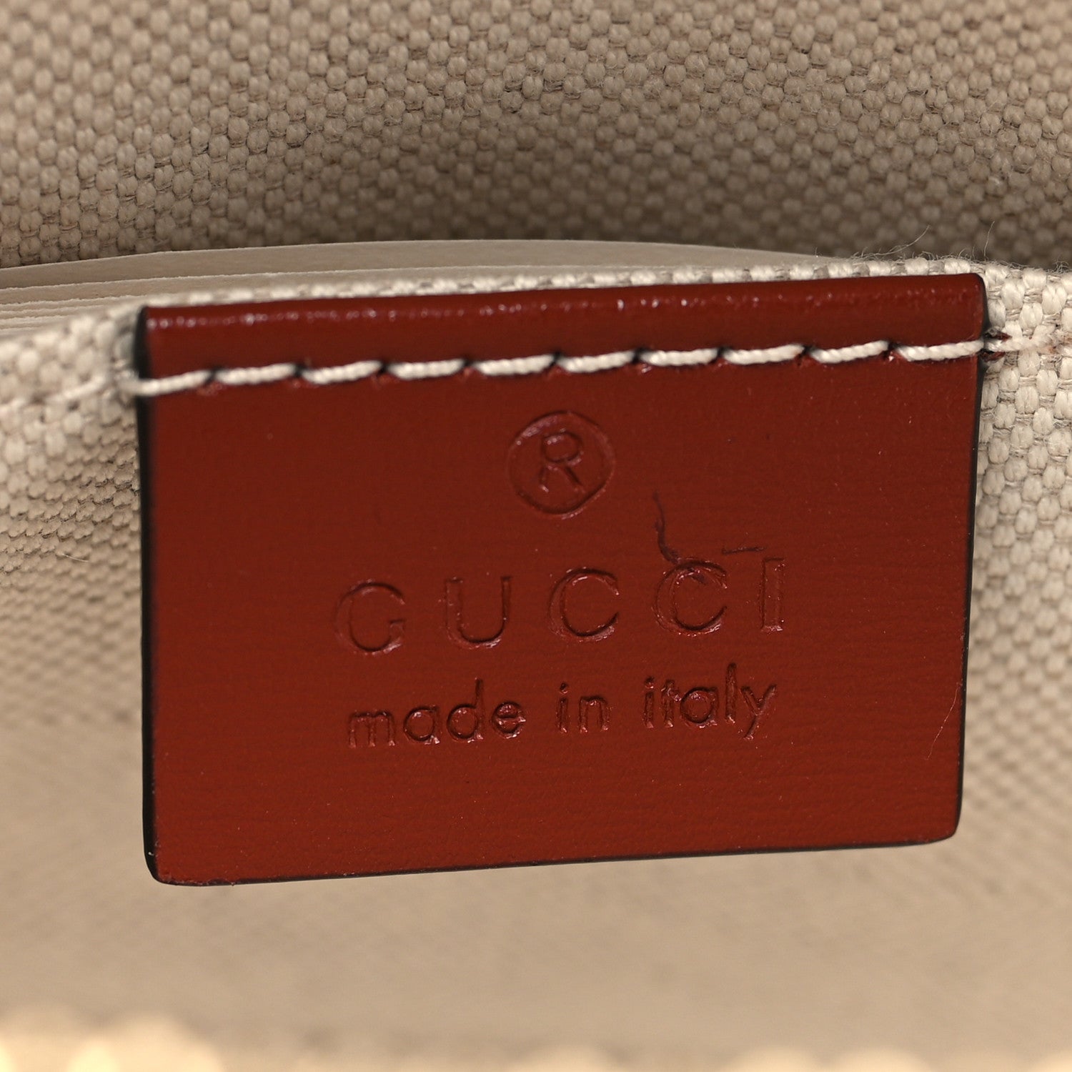 Gucci Textured Calfskin Mini Horsebit 1955 Top Handle Bag Beige Red 6 of 12